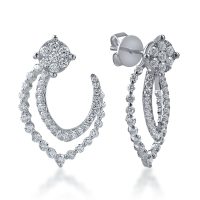Cercei din aur alb cu diamante de 1.6ct