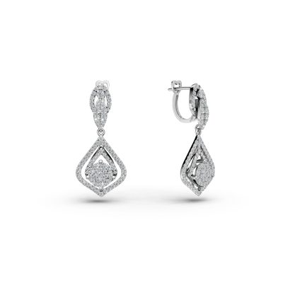 Cercei din aur alb cu diamante de 1.6ct