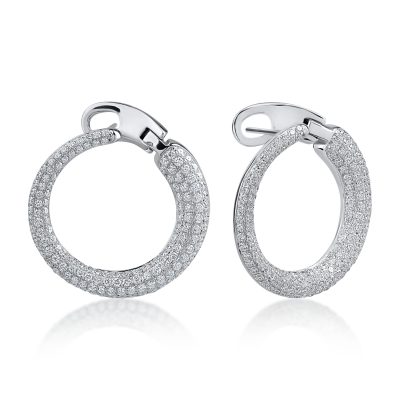 Cercei din aur alb cu diamante de 1.6ct