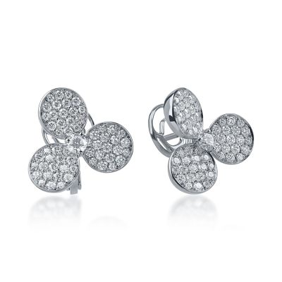 Cercei din aur alb cu diamante de 1.76ct