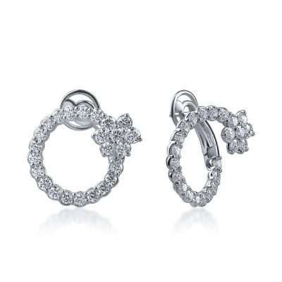 Cercei din aur alb cu diamante de 1.77ct