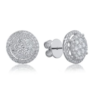 Cercei din aur alb cu diamante de 1.78ct