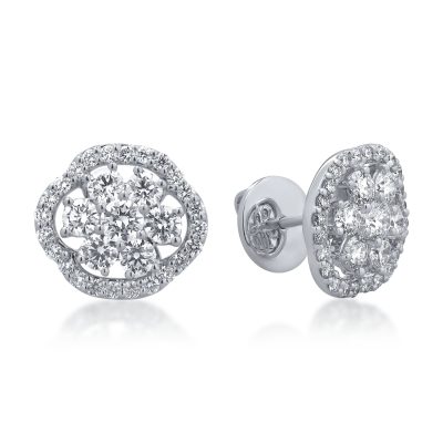 Cercei din aur alb cu diamante de 1.82ct