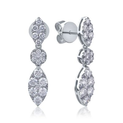 Cercei din aur alb cu diamante de 1.97ct