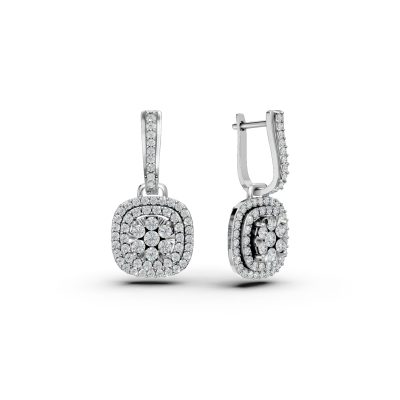 Cercei din aur alb cu diamante de 1ct