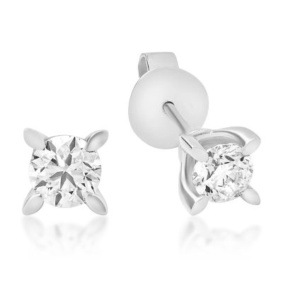 Cercei din aur alb cu diamante de 1ct