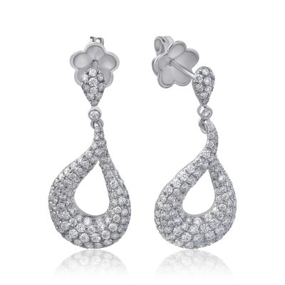 Cercei din aur alb cu diamante de 2.01ct