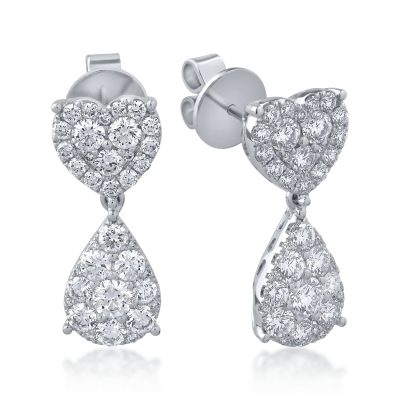 Cercei din aur alb cu diamante de 2.07ct
