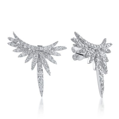 Cercei din aur alb cu diamante de 2.08ct