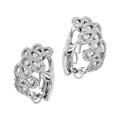 Cercei din aur alb cu diamante de 2.18ct