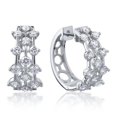 Cercei din aur alb cu diamante de 2.27ct