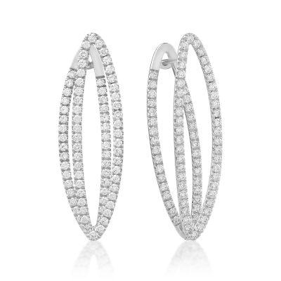 Cercei din aur alb cu diamante de 2.2ct