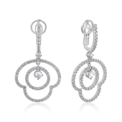 Cercei din aur alb cu diamante de 2.33ct