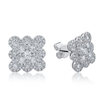 Cercei din aur alb cu diamante de 2.33ct