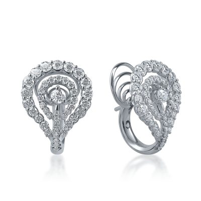 Cercei din aur alb cu diamante de 2.36ct