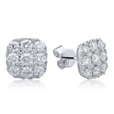 Cercei din aur alb cu diamante de 2.41ct