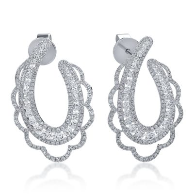 Cercei din aur alb cu diamante de 2.49 ct