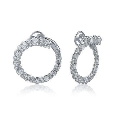 Cercei din aur alb cu diamante de 2.52ct