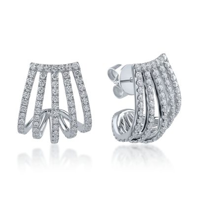 Cercei din aur alb cu diamante de 2.71ct