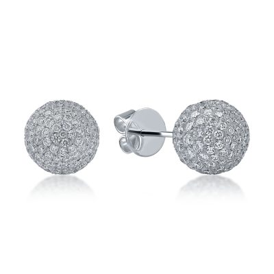 Cercei din aur alb cu diamante de 2.95ct