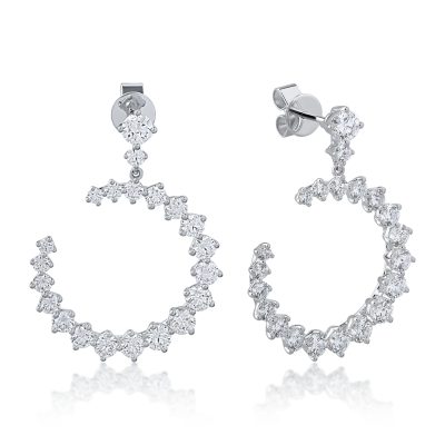 Cercei din aur alb cu diamante de 3.46ct