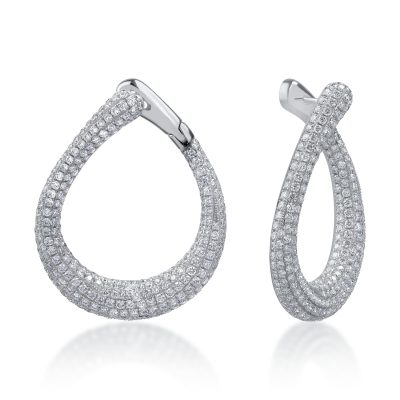 Cercei din aur alb cu diamante de 3.58ct