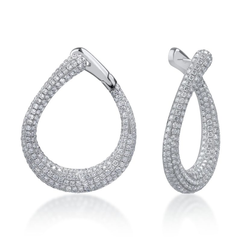 Cercei din aur alb cu diamante de 3.58ct