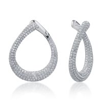 Cercei din aur alb cu diamante de 3.58ct
