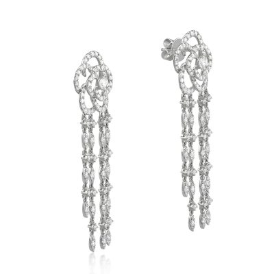 Cercei din aur alb cu diamante de 3.5ct