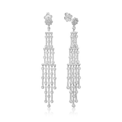 Cercei din aur alb cu diamante de 3.92ct
