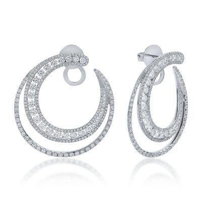 Cercei din aur alb cu diamante de 4.17ct