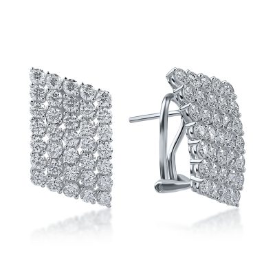 Cercei din aur alb cu diamante de 4.62ct