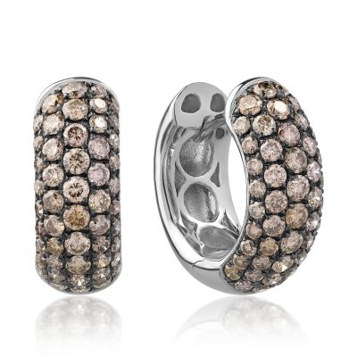 Cercei din aur alb cu diamante maro de 1.16ct