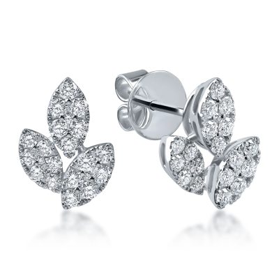 Cercei din aur alb cu diamante microsetting de 0.67ct