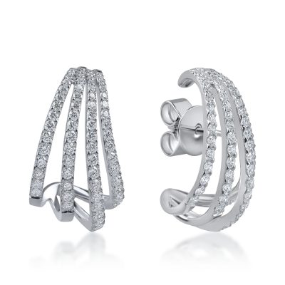 Cercei din aur alb cu diamante microsetting de 1.84ct