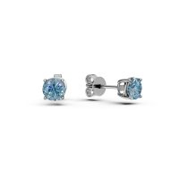 Cercei din aur alb cu topaze albastre de 1.2ct