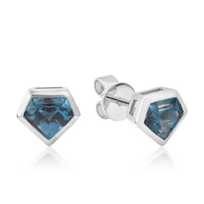 Cercei din aur alb cu topaze london blue de 1.426ct