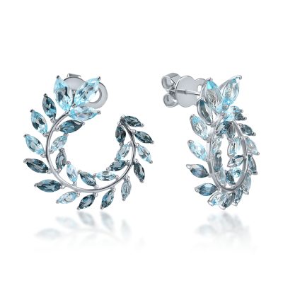 Cercei din aur alb cu topaze marquise de 6.7ct
