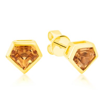 Cercei din aur galben cu citrine de 1.084ct