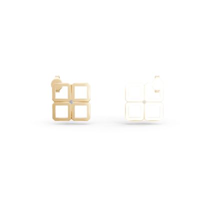 Cercei din aur galben cu diamante de 0.010ct