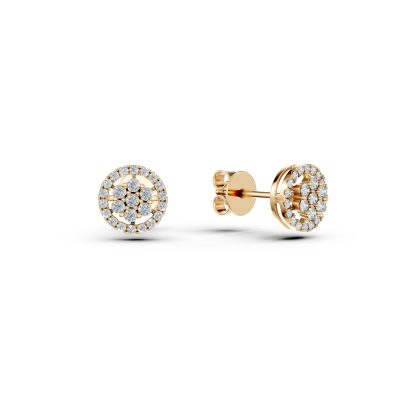 Cercei din aur galben cu diamante de 0.28ct