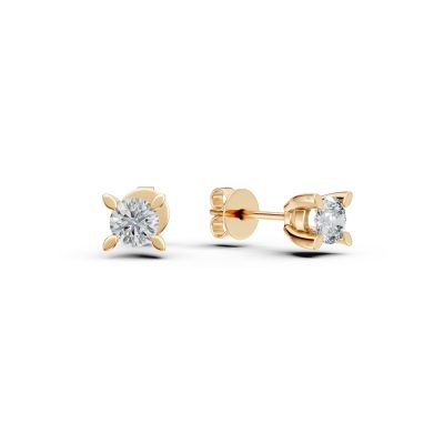 Cercei din aur galben cu diamante de 0.2ct
