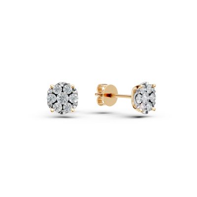 Cercei din aur galben cu diamante de 0.2ct