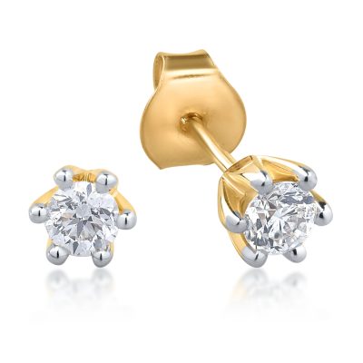 Cercei din aur galben cu diamante de 0.314ct