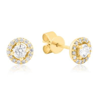Cercei din aur galben cu diamante de 0.34ct