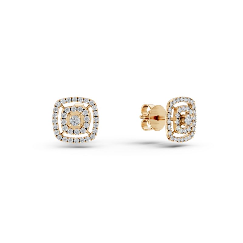 Cercei din aur galben cu diamante de 0.36ct