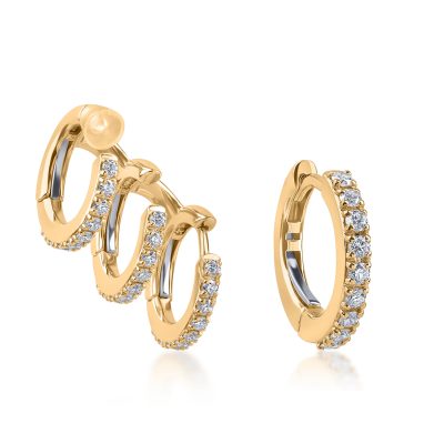 Cercei din aur galben cu diamante de 0.56ct