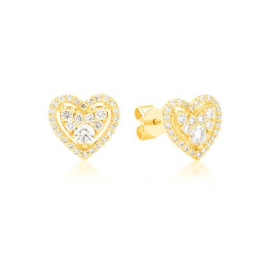 Cercei din aur galben cu diamante de 0.5ct