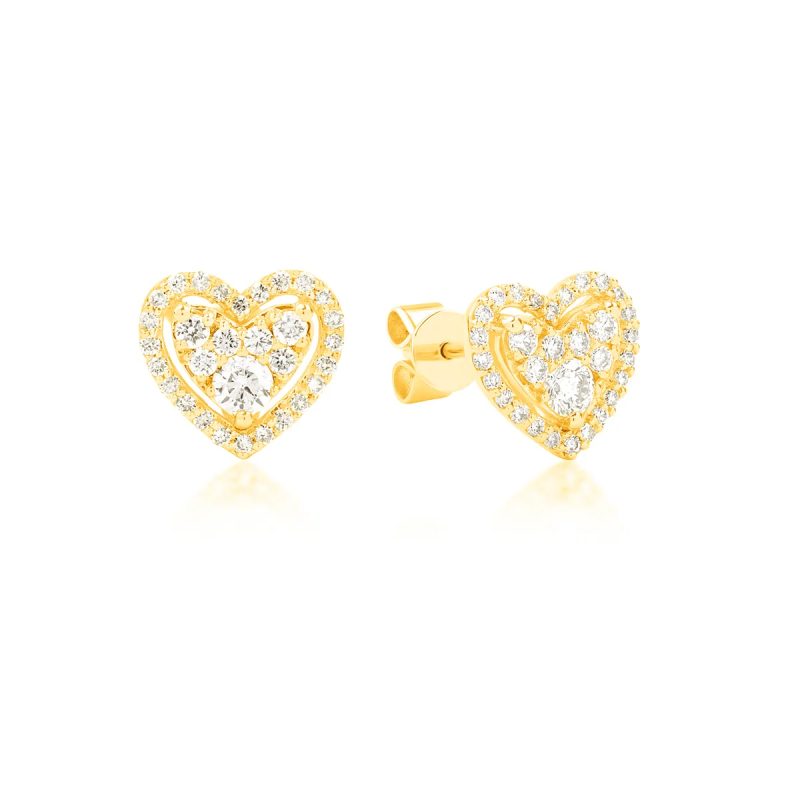 Cercei din aur galben cu diamante de 0.5ct
