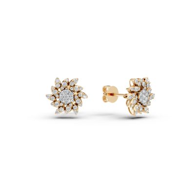 Cercei din aur galben cu diamante de 0.5ct